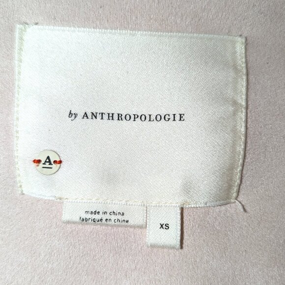 Anthropologie | Faux Leather Suede Crop Moto Jacket Pale Blush Pink | Size XS - Picture 3 of 13